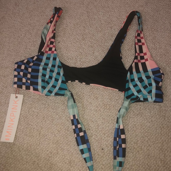 BNWT MINKPINK Penelope Tie Front Bikini Top - Picture 4 of 8